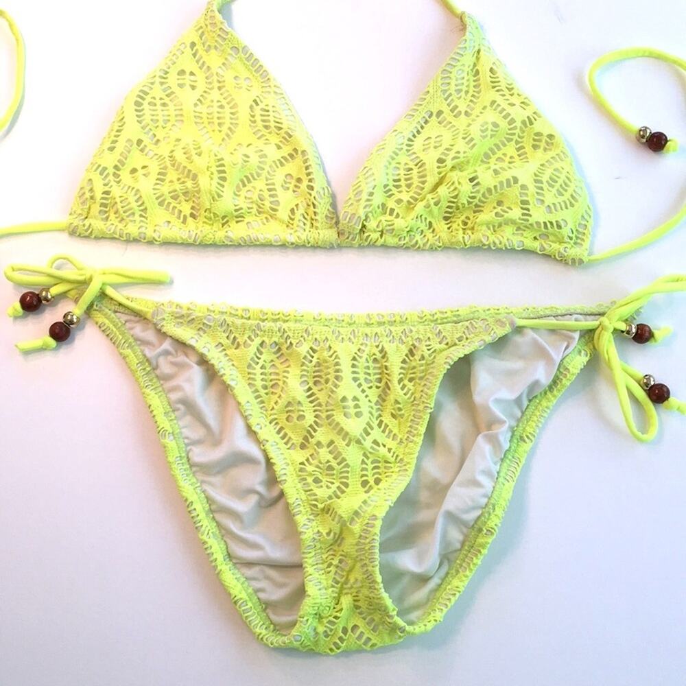 Shoshanna for Anthropologie bikini EUC yellow sz Small